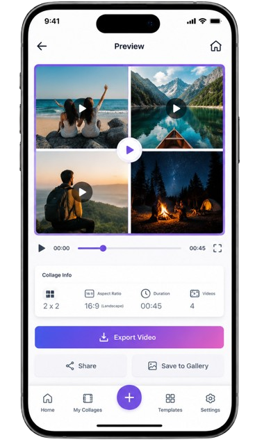 Video Collage Maker layout picker